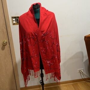 Red sequin scarf/shawl